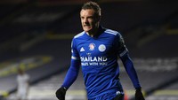 Jamie Vardy sudah berusia 33 tahun. Bersama Leicester, Vardy terus tajam sudah mencetak tujuh gol dan satu assist dari enam laga di Liga Inggris (Getty Images/Michael Regan)