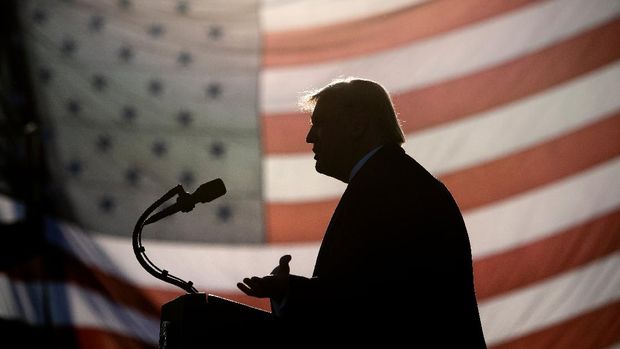 US President Donald Trump speaks during a 