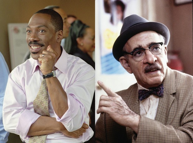 Hanya dengan riasan, sang MUA berhasil menutupi warna kulit asli dari aktpr Eddie Murphy.