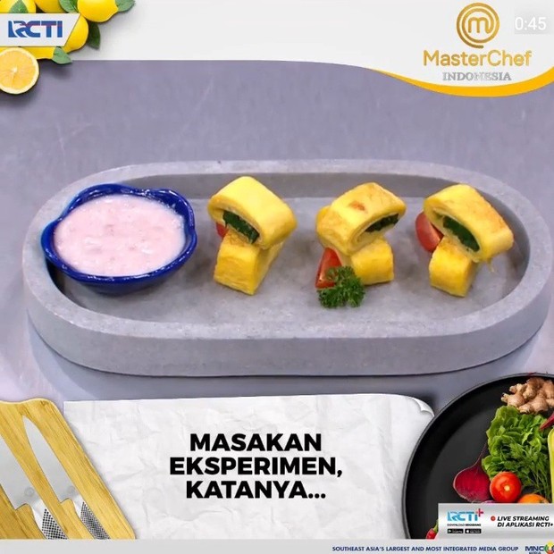 Foto: instagram.com/masterchefina Sajian tamago peserta Masterchef Indonesia.