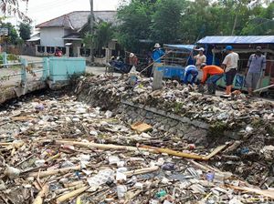 Jorok Banget! Saluran Irigasi di Brebes Penuh Sampah-Bangkai Hewan