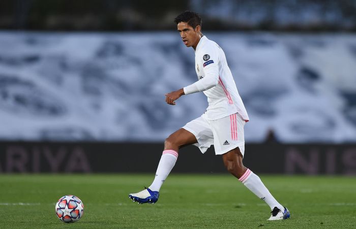 Raphael Varane MADRID, SPAIN - OCTOBER 21: Raphael Varane of Real Madrid CF controls the ball during the UEFA Champions League Group B stage match between Real Madrid and Shakhtar Donetsk at Estadio Alfredo Di Stefano on October 21, 2020 in Madrid, Spain. (Photo by Denis Doyle/Getty Images)