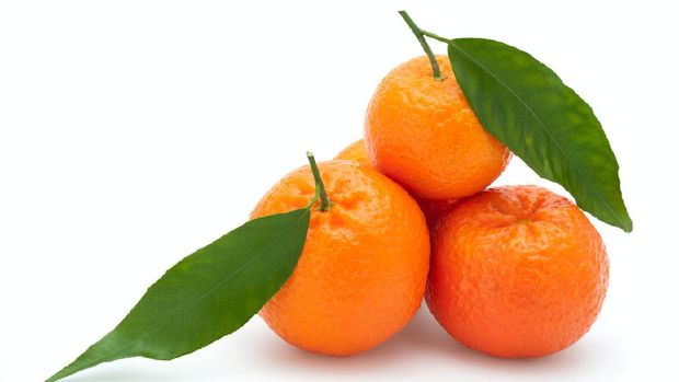 Fresh Tangerines on a white background