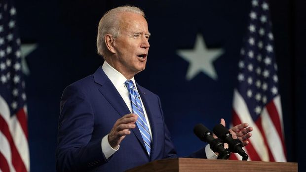 Democratic presidential candidate former Vice President Joe Biden speaks Wednesday, Nov. 4, 2020, in Wilmington, Del. (AP Photo/Carolyn Kaster)