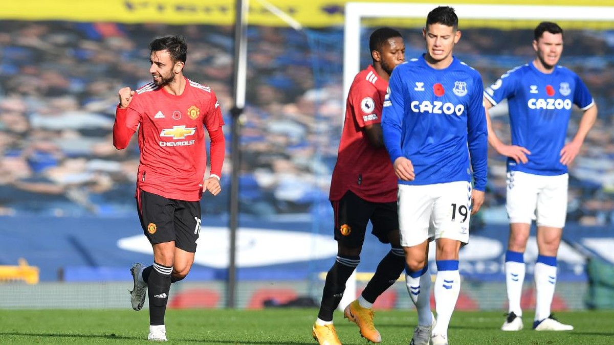 Everton harus mematikan Bruno Fernandes jika ingin menyingkirkan MU di Piala Liga Inggris (Foto: Getty Images/Pool)