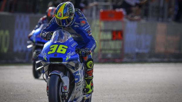 Joan Mir usai menang di MotoGP Eropa 2020.