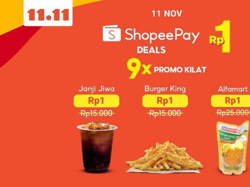 Kampanye ShopeePay Deals Rp 1 Lebih Meriah di 11 November Kampanye ShopeePay Deals Rp 1 Lebih Meriah di 11 November