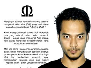 Aditya Mukti Bantah Dirinya Pria di Video Syur Mirip Gisel