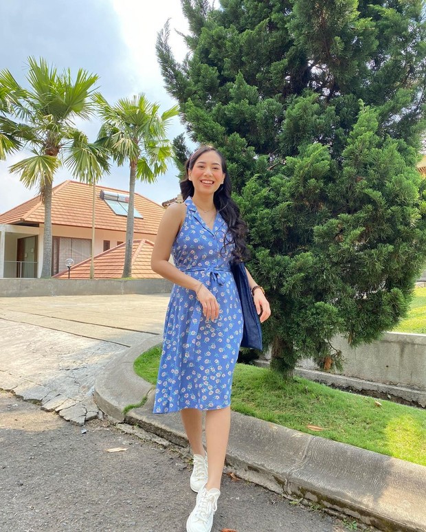 Gaya ootd Abel Cantika saat hamil.