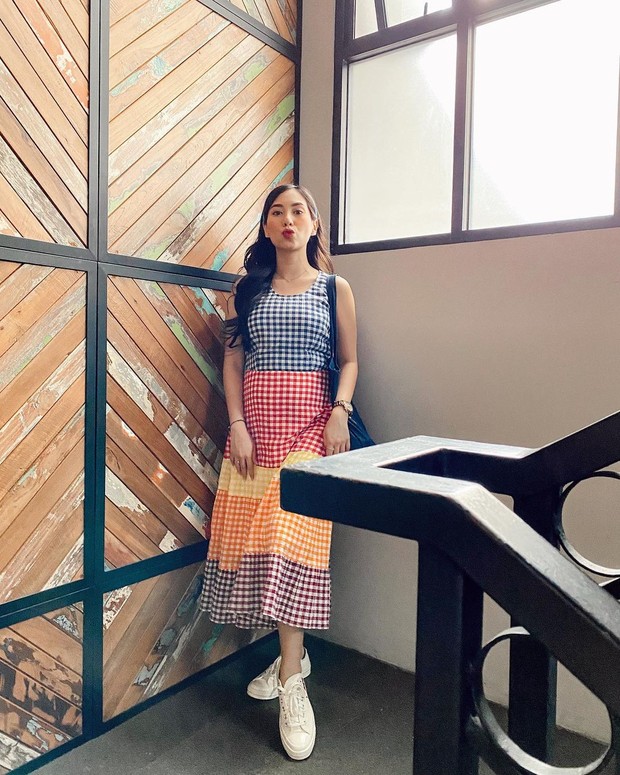 Gaya ootd Abel Cantika saat hamil.