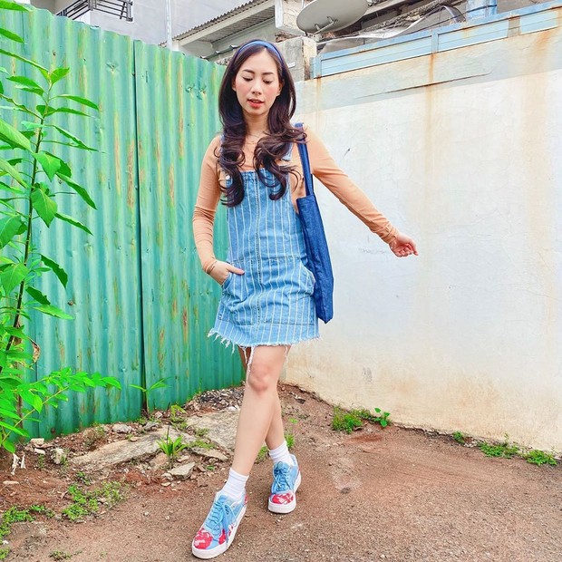 Gaya ootd Abel Cantika saat hamil.