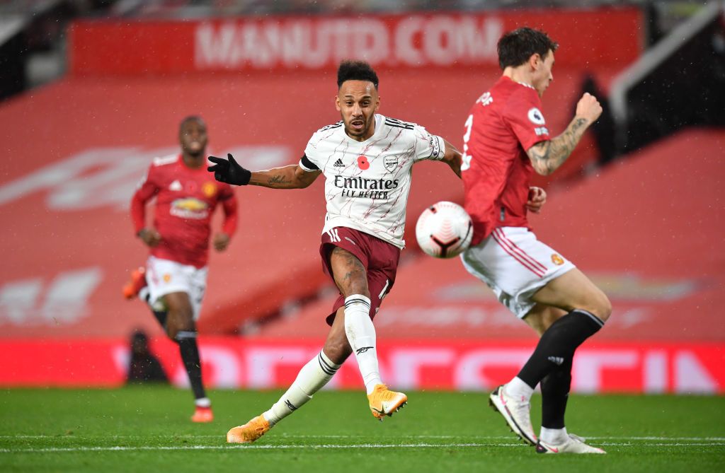 LONDON, ENGLAND - SEPTEMBER 19: Pierre-Emerick Aubameyang of Arsenal reacts during the Premier League match between Arsenal and West Ham United at Emirates Stadium on September 19, 2020 in London, England. (Photo by Will Oliver - Pool/Getty Images)