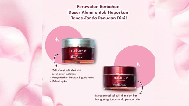 Natur-E Advance Anti Aging Day Cream adalah salah satu krim anti-aging pilihan terbaik untuk menyamarkan kerutan wajah