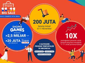 Gokil! 200 Juta Barang Terjual di 11.11 Big Sale Shopee