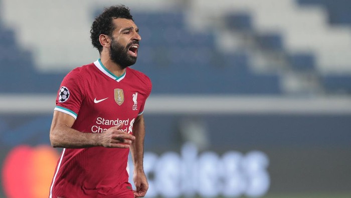 BERGAMO, ITALY - NOVEMBER 03:  Mohamed Salah of Liverpool FC shouts during the UEFA Champions League Group D stage match between Atalanta BC and Liverpool FC at Gewiss Stadium on November 03, 2020 in Bergamo, Italy. (Photo by Emilio Andreoli/Getty Images)
