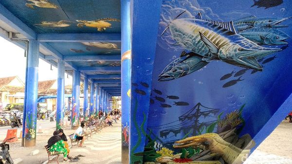 Foto-foto Skywalk Pantai Barat Pangandaran Dipermak