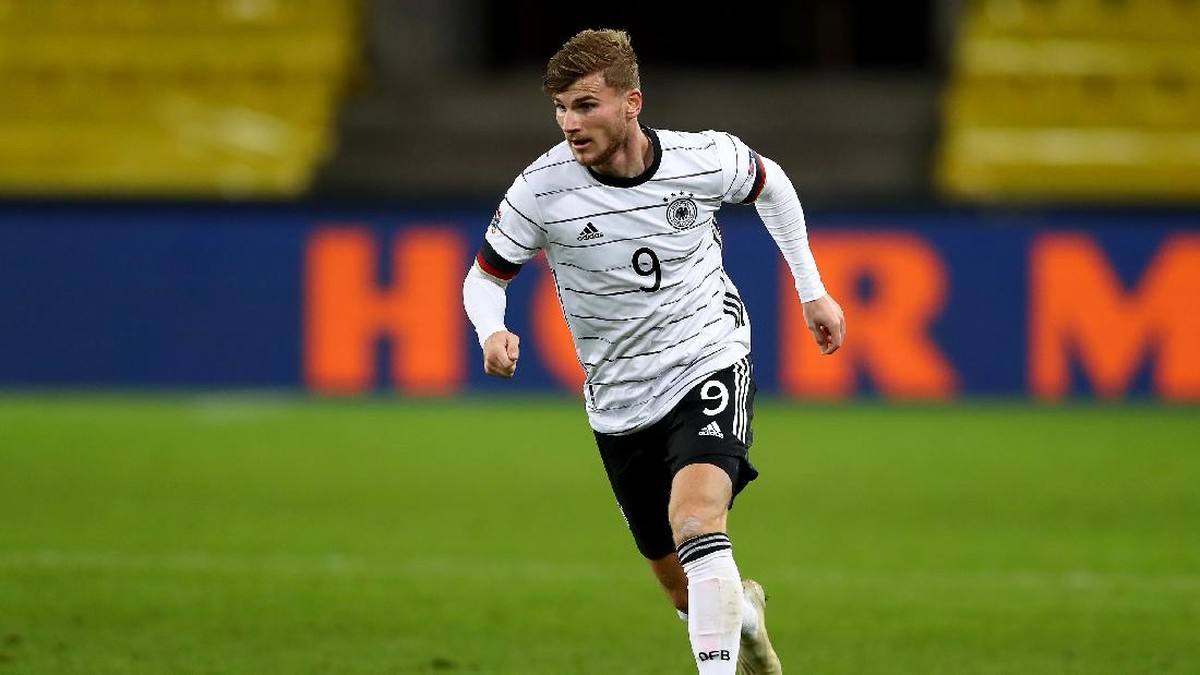 Timo Werner terus-terusan mencetak gol di lima laga terakhirnya di level klub dan timnas. (Foto: Getty Images/Martin Rose)