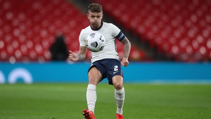 LONDON, ENGLAND - OCTOBER 08: Kieran Trippier of England in action during the international friendly match between England and Wales at Wembley Stadium on October 08, 2020 in London, England. Sporting stadiums around the UK remain under strict restrictions due to the Coronavirus Pandemic as Government social distancing laws prohibit fans inside venues resulting in games being played behind closed doors. (Photo by Nick Potts - Pool/Getty Images)