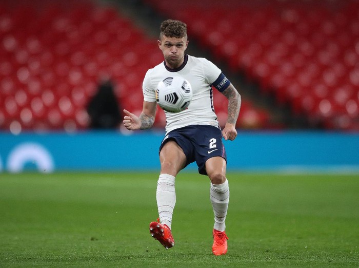 LONDON, ENGLAND - OCTOBER 08: Kieran Trippier of England in action during the international friendly match between England and Wales at Wembley Stadium on October 08, 2020 in London, England. Sporting stadiums around the UK remain under strict restrictions due to the Coronavirus Pandemic as Government social distancing laws prohibit fans inside venues resulting in games being played behind closed doors. (Photo by Nick Potts - Pool/Getty Images)
