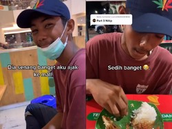 Diajak Makan di Mal untuk Pertama Kali, Lelaki Ini Nangis Terharu