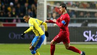Swedia dan Lithuania, paling sering Cristiano Ronaldo jebol gawangnya dengan jumlah masing-masing tujuh gol (Getty Images)