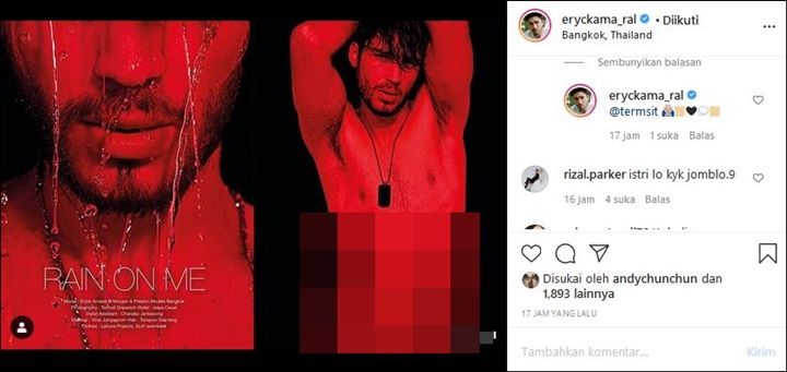 Tangkapan layar unggahan suami Aura Kasih, Eryck Amaral