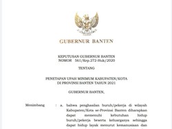 UMK 2021 di Banten Naik 1,5 Persen, Ini Rinciannya