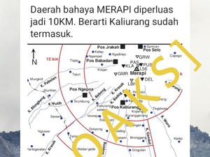 Viral Peta Bahaya Gunung Merapi Sejauh 10 Km, BPPTKG: Itu Peta 2010!