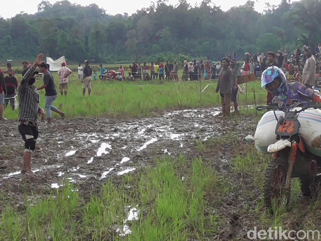 Pesta Panen di Polman Dimeriahkan Balap Motor Bawa Gabah di Jalur Berlumpur Pesta Panen di Polman Dimeriahkan Balap Motor Bawa Gabah di Jalur Berlumpur