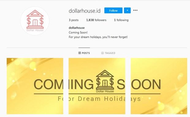 Dollarhouse.id bisnis Sarah kiehl yang masih cooming soon/instagram.com/dollarhouse.id