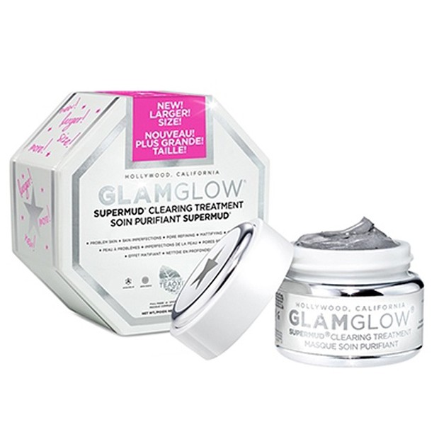 Glam Glow Super Mud Clearing Treatment Mask diklaim mampu membersihkan kotoran yang menyumbat pori/shoope.co.id