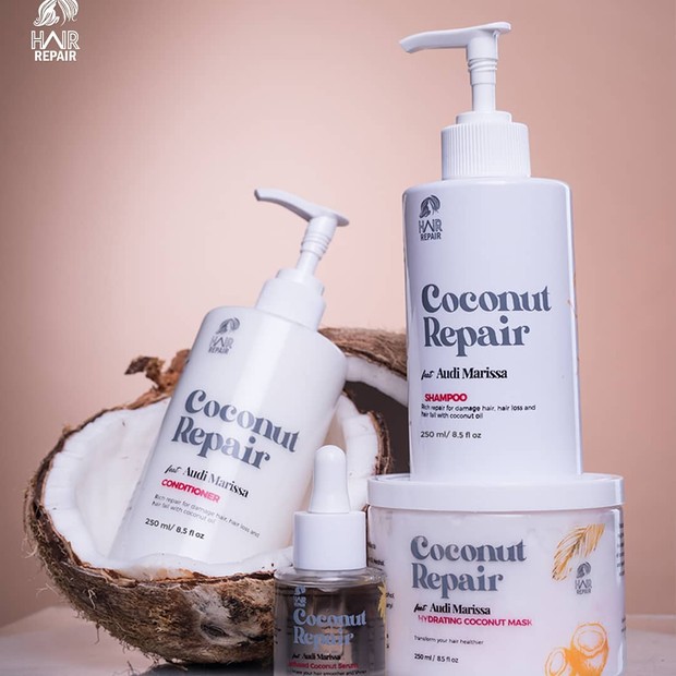 Hair repair menawarkan solusi perawatan rambut berbahan dasara kelapa/instagram.com/hairrepair.id