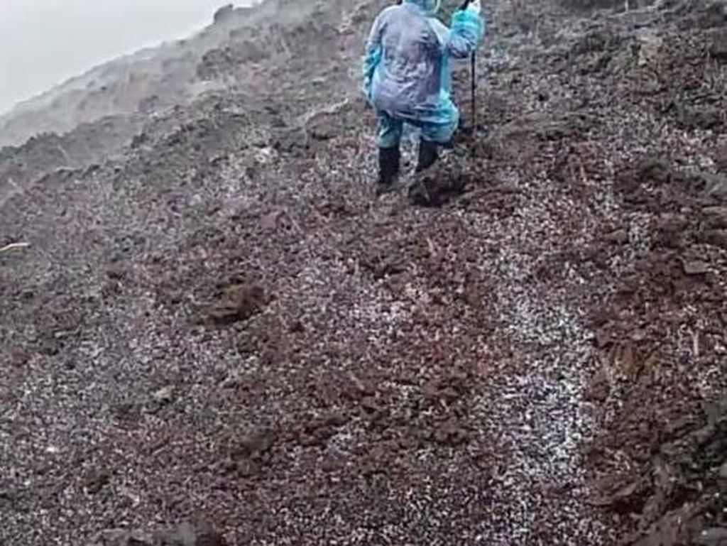 Pendaki Ungkap Lebatnya Hujan Es yang Guyur Gunung Slamet Kemarin