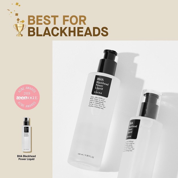 COSRX BHA Blackhead Power Liquid/ sumber: instagram.com/cosrx/ COSRX BHA Blackhead Power Liquid merupakan chemical exfoliator yang mampu mengangkat komedo hitam membandel.