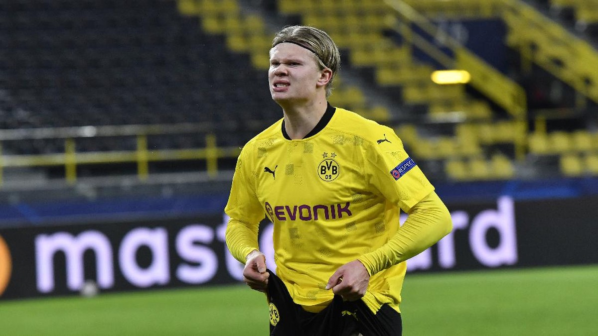 Bomber muda Borussia Dortmund Erling Haaland menyebut tiga pemain bertahan terbaik di dunia saat ini. (Foto: Martin Meissner/AP)