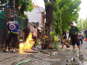 Pipa Gas PGN di Kota Mojokerto Bocor Semburkan Api, Warga Panik