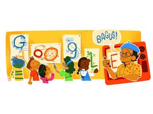 Ada Guru Gambar Tino Sidin di Google Doodle Hari Ini Ada Guru Gambar Tino Sidin di Google Doodle Hari Ini