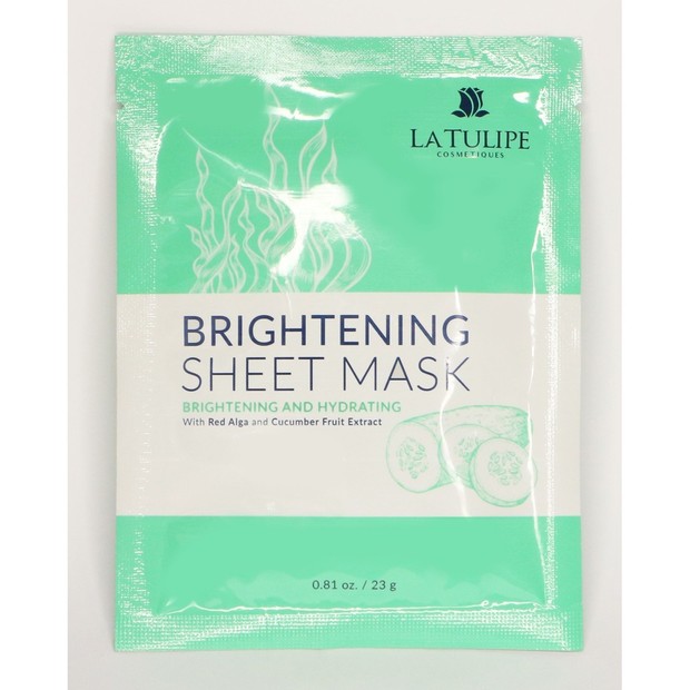Latulipe Brightening Sheet Mask/shoope.co.id Latulipe Brightening Sheet Mask mengandung cucumber dan red algae yang mampu mencerahkan kulit/shoope.co.id