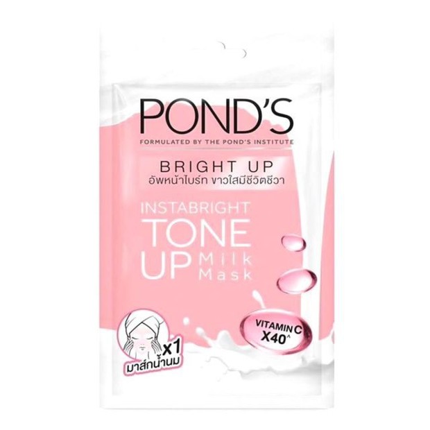 Pond's Instabright Tone Up Milk Sheet Mask Bright Up/shoope.co.id Pond's Instabright Tone Up Milk Sheet Mask Bright Up mampu memberikan efek tone up sehingga wajah lebih cerah/shoope.co.id