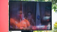Gubernur DKI Jakarta Anies Baswedan juga ikut memberikan ucapan selamat melalui zoom.