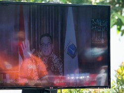 Gubernur DKI Jakarta Anies Baswedan juga ikut memberikan ucapan selamat melalui zoom.