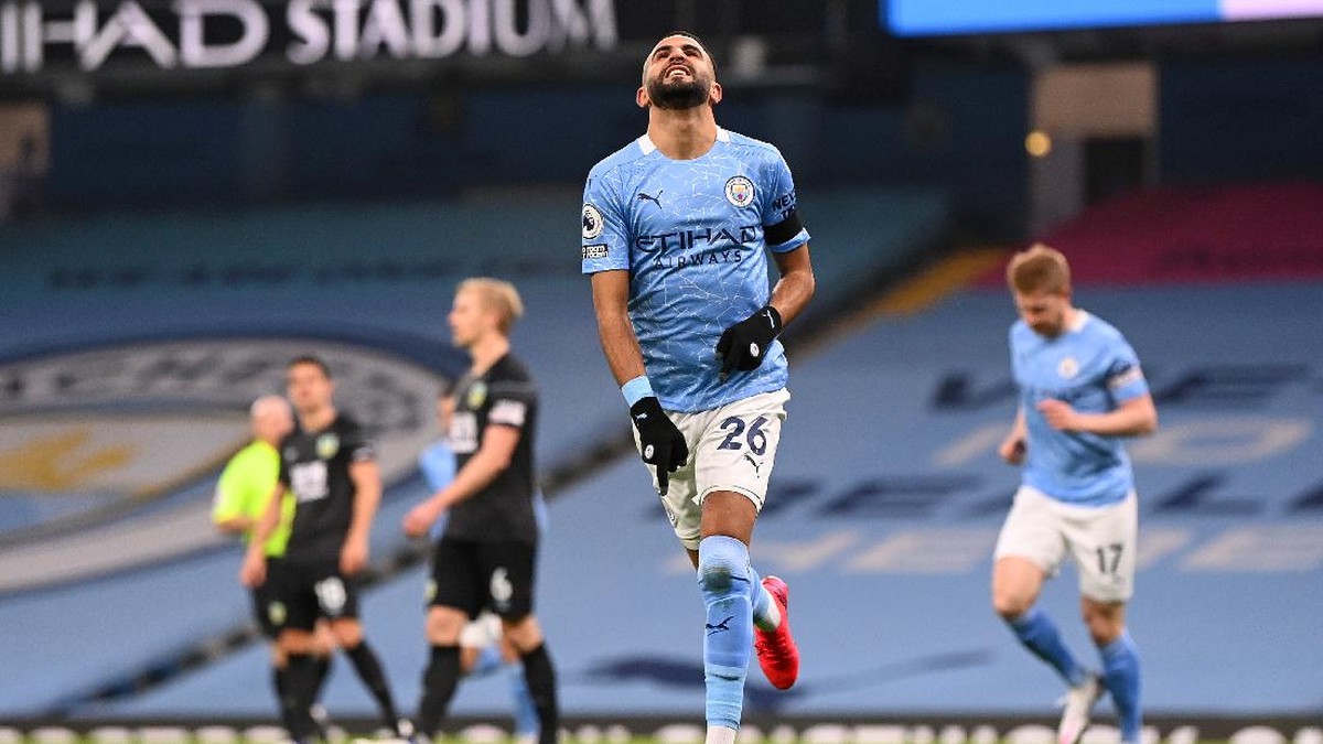 Manchester City unggul 3-0 atas Burnley di babak I. (Foto: Getty Images/Laurence Griffiths)