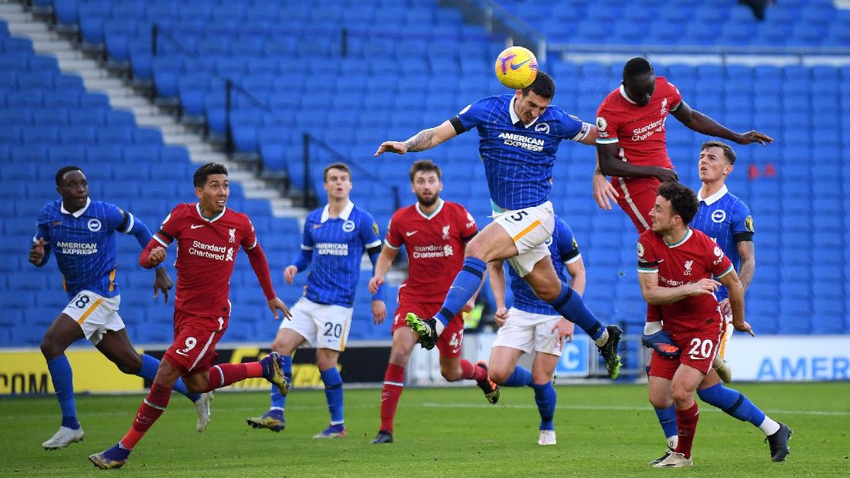 Liverpool berimbang 1-1 kontra Brighton & Hove Albion. (Foto: Getty Images/Mike Hewitt)