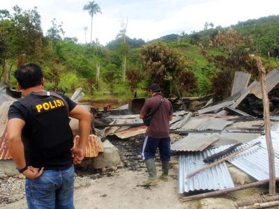 Kondisi Rumah yang Dibakar Kelompok Teroris MIT di Sigi