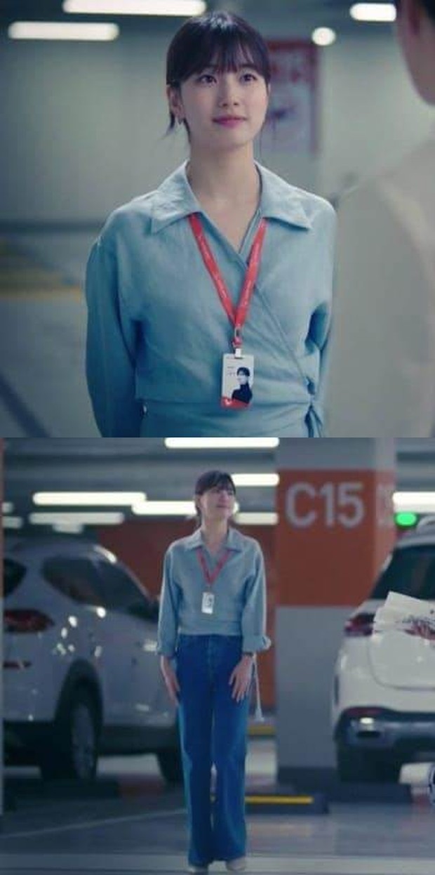 Seo Dal Mi mengenakan linen wrap shirt, dimana pakaian ini akan mengubah permainan kemeja dari biasa menjadi sangat imut.