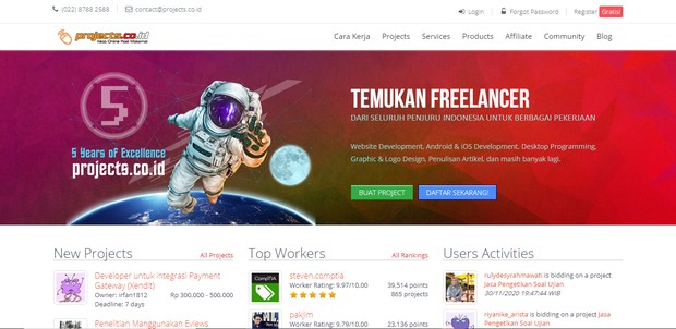 Situs Freelancer Terpercaya dan Terbaik Projects.co.id/projects.co.id
