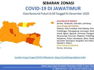 Ini 4 Daerah di Jatim yang Masih Jadi Zona Merah Corona