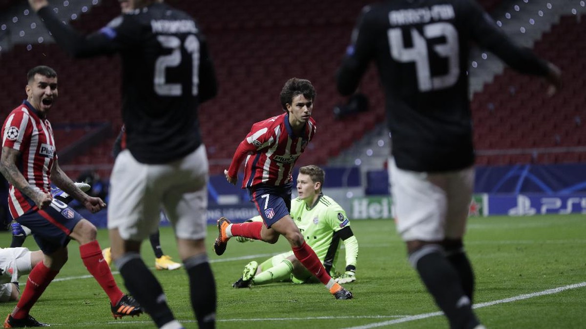 Atletico Madrid ungguli Bayern Munich lewat gol Joao Felix di babak pertama. (Foto: Bernat Armangue/AP)