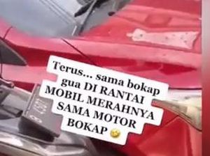 Viral Mobil Parkir Sembarangan Depan Rumah Orang: Akhirnya Dirantai Pakai Motor