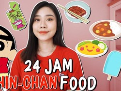 YouTuber Cantik Ini 24 Jam Lahap Makanan yang Ada di Kartun Shin-Chan